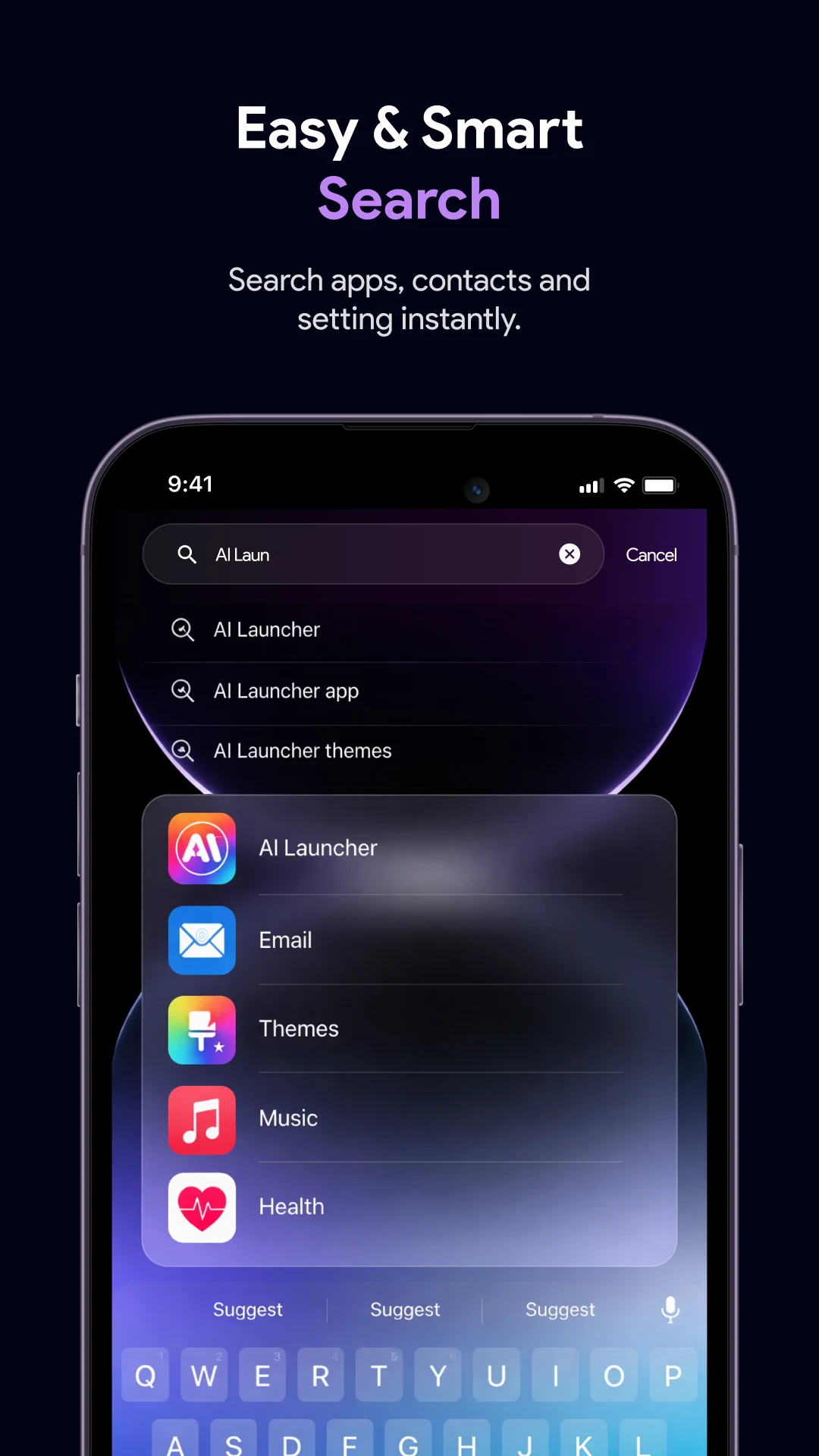 Launcher OS 26: Glass Theme screenshot