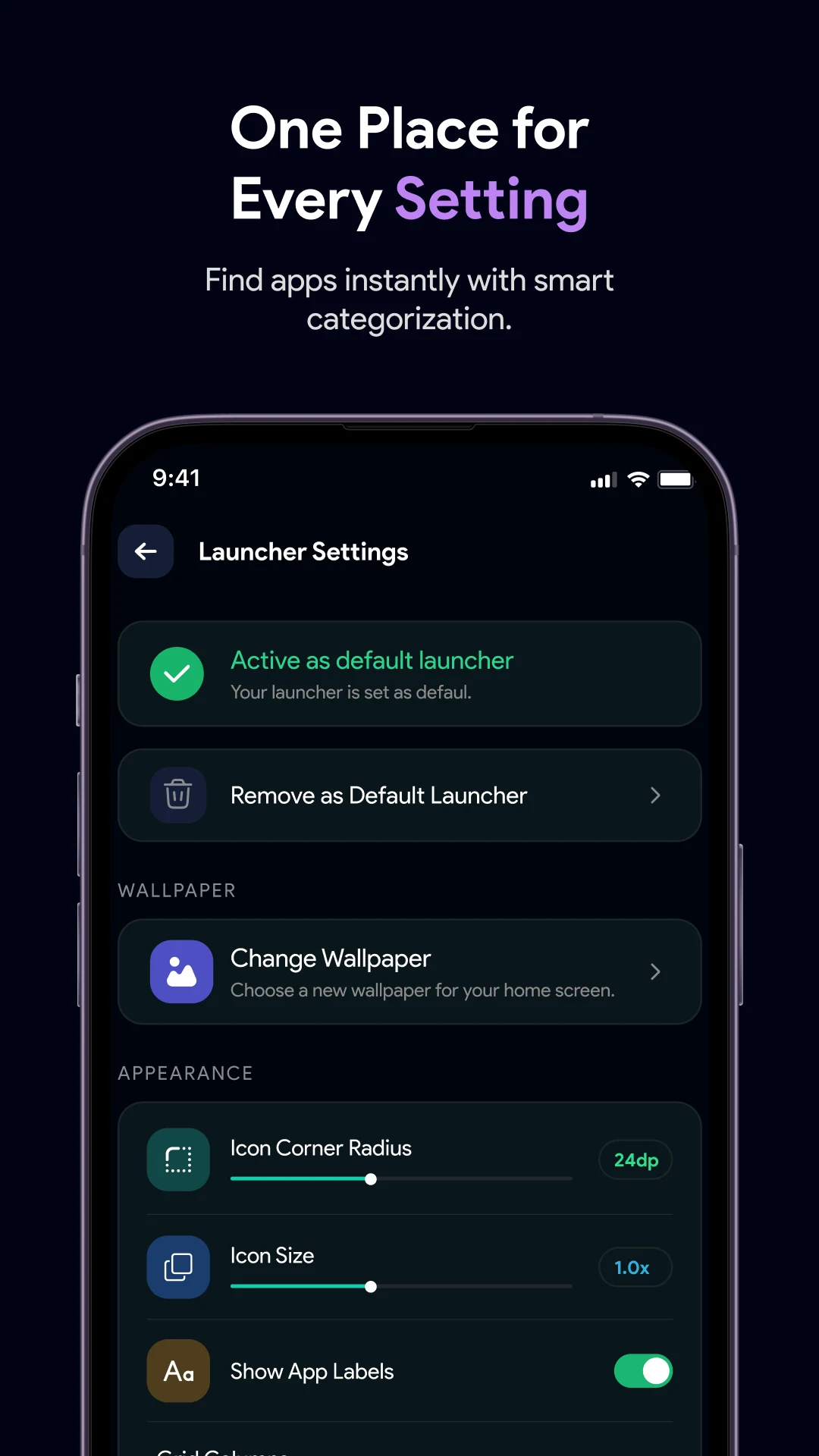Launcher OS 26: Glass Theme screenshot